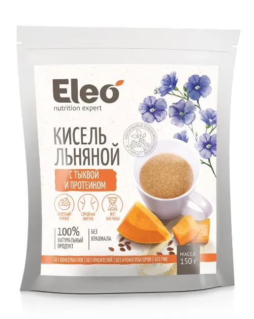 Кисель льняной с мякотью тыквы и протеином 150 г