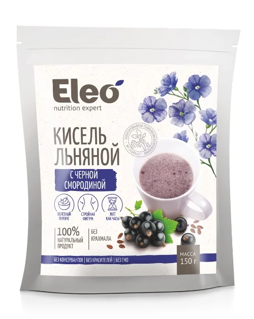 Кисель льняной с чёрной смородиной